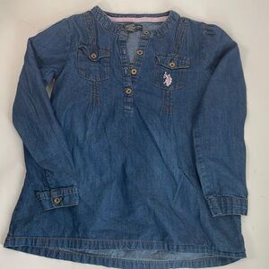 U.S. POLO ASSN. Girls Chambray Denim Shirt Dress Size 6X